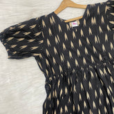 Frock Feeding Nighty, Free Size, Ankle Length, Tie-Up, Puff Sleeve Sleepwear in Softest Cotton Fabric (Bra Size 34"-38" | 50”-52″ length)